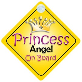 Princess Angel On Board Girl Car Sign Child/Baby Gift/Present 002