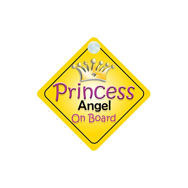 Princess Angel On Board Girl Car Sign Child/Baby Gift/Present 002