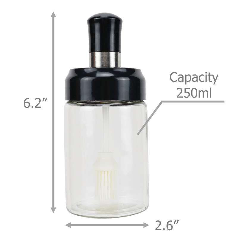 EIKS Oil Bottle with Silicone Brush for Cooking BBQ Kitchen