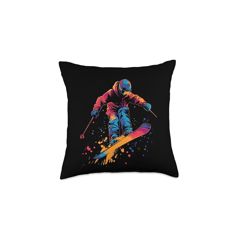 Freestyle Skier Throw Pillow