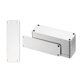 PATIKIL 36Pcs Metal Stamping Blanks, 3 x 1" Rectangle Stamping Tags Blanks Plate Stainless Steel Four Holes DIY Name Tags for Laser Engraving ID, Silver