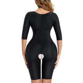 Nebility Shapewear for Women Tummy Control Fajas Colombianas Waist Trainer Bodysuits Post Surgery Compression Garment(Black,XL)