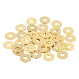 MECCANIXITY 58 Pack Brass Flat Washer, M4 Copper Washers Crush Washer Kit Assortment, 4mm ID, 12mm OD, 1mm Thick for Bolts Screws Machinery Repair, Outdoor Construction