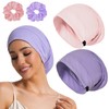 2PCS Sleep Cap Bonnet for Sleeping Black Women Men, Adjustable