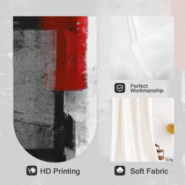 Coxila Abstract Red Black Window Curtains for Bedroom 42 x 63 Inch Rod Pocket Ombre Dark Burgundy Stripe Pattern Simple Gradient Design Living Room Treatment Set of 2 Curtain Panels Drapes