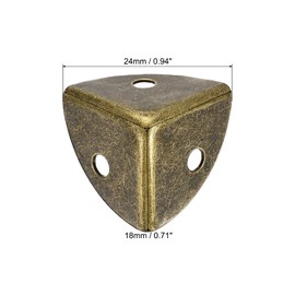 sourcing map 4Pcs Decorative Box Corner Cover, 18mm Metal Edge Guard, Furniture Corner Edges Protector, Bronze