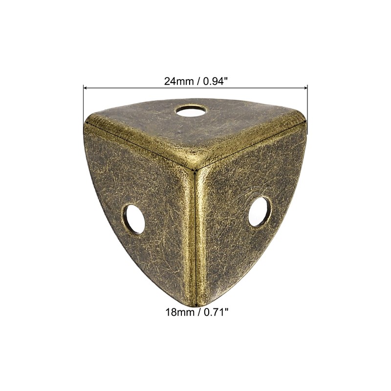 sourcing map 4Pcs Decorative Box Corner Cover, 18mm Metal Edge