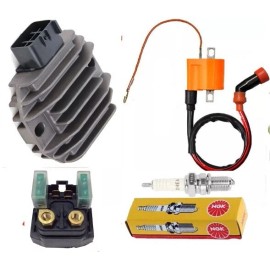 Unbranded Ignition Coil +Spark Plug Regulator Rectifie FOR YAMAHA Kodiak 400 450 2000-2006