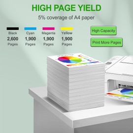 SINOPRINT 407XL Cartridges Compatible with Epson 407 407XL Printer Cartridges for Epson Workforce Pro WF-4745DTWF WF-4745 WF4745 (1 Black, 1 Cyan, 1 Magenta, 1 Yellow)
