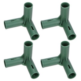 M METERXITY 4 Pcs 19mm Greenhouse Frame Building Connectors, 3 Way Right Angle Pipe Fitting for Grape Trellis/Sunscreen Shed/Gardening Plant Stakes, Greenhouse Accessories [Green]