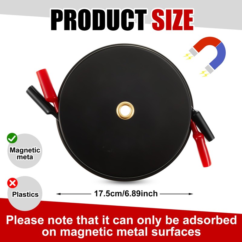 Saillong 2 Wire 30ft Magnetic Retractable Test Leads with Insulated