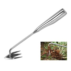 YKLWORLD Weeding Artifact Uprooting Garden Weeding Tool, Upgraded Weed Removal Tool, Stainless Steel/Manganese Steel Weed Puller Manual Weeders for Home Gardening Yard Farmland (Stainless Steel)