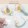 Pacifier Clips, 6-Pack Silicone Pacifier Holder Clip with Stylish Round