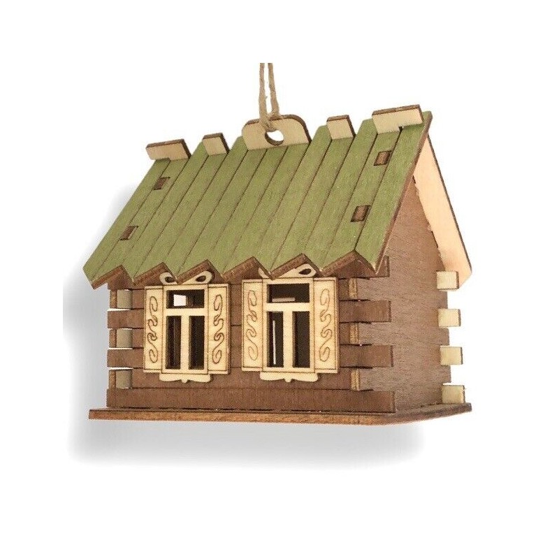 Cabin Rustic Wood House Ornament • Cabin Woods Forest Ski