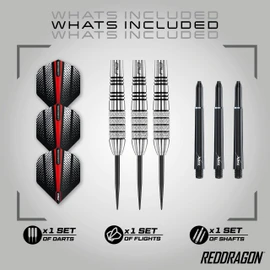 Red Dragon Sidewinde: 27g - 80% Dardos de Acero con Plumas, Eje de Dardos, Billetera & Red Dragon Gratis naipe