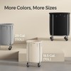 SONGMICS HOME Laundry Basket with Wheels, Rolling Laundry Hamper, Round