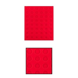 Prophila Collection red velour insole for coin box, 48 round compartments for 1 Cent until 2 €uro