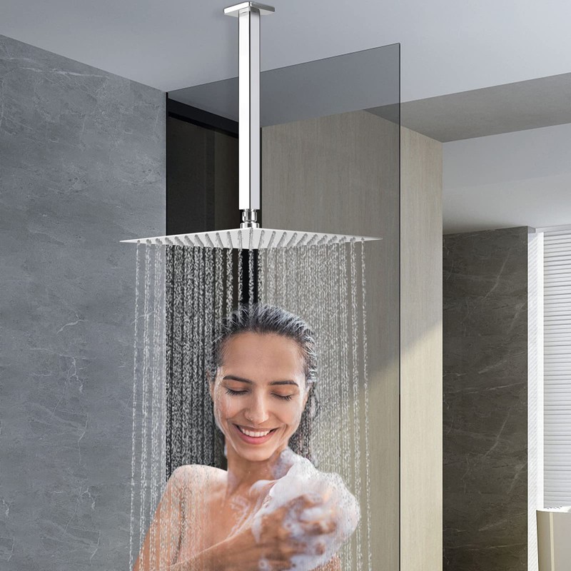 NearMoon Ceiling Mounted Shower Arm with Flange, Universal Connection 1/2