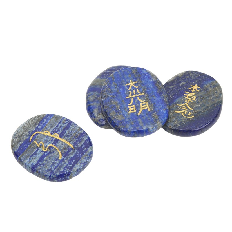 4Pcs Reiki Symbols Stones Smoother Surfaces Engraved Reiki Stones for