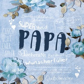 20 Napkins Papa Wish Fulfiller | Sayings | Father's Day | Birthday | Table Decoration | Decoupage | Decoupage | Decoupage | Decoupage | Decoupage