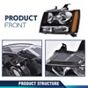 PIT66 Headlight Assembly Compatible with 2007-2014 Chevy Tahoe Suburban/2007-2013 Avalanche