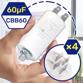 Capacitor 60µf 450V 50/60Hz Starting Capacitor Type CBB60 with an Operating Temperature from -40 to +85°C MONTERAL