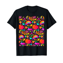 Colorful Love and Hearts Design for Valentine's Celebrations T-Shirt
