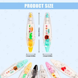 6pcs Animal Press Type Decorative Pen, 6 Themes Cute Lace White Out Tape Roller Pen Cartoon Pattern Correction Tape Pen for DIY Diary Scrapbooking Class Rewards School Supplies