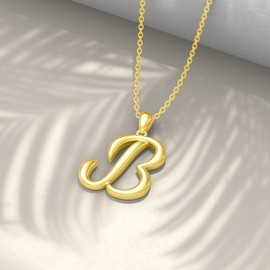 Initial Necklaces 26 Capital Letter Necklaces S925 Sterling Silver Letter Pendant Initial Necklaces for Women -B-Y