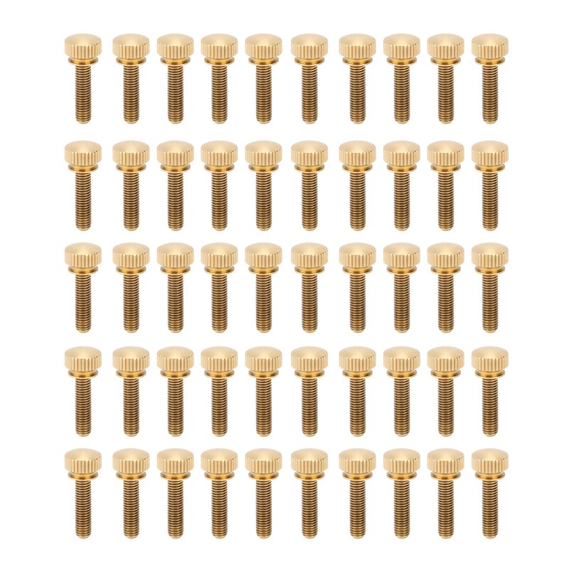 50Pcs Flat Knurled Thumb Screw Wring Round Head Pure Copper