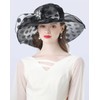 Z&X Women Organza KY Derby Church Hat Polka Dots Wide
