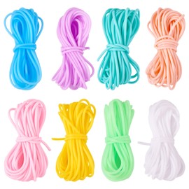 Bestewelry 43.7 Yards Hollow Pipe 2mm Barber Cords for Knitting 8 Colors Stitch Savers Knitting Cord with 1mm Hole for DIY Craft Beading Necklaces Bracelet Jewelry Making