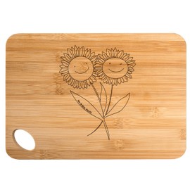 Mr. & Mrs. Panda Bamboo – Chopping Board Sunflower – Gift, Kitchen Board, Spring Decoration, Summer Decoration, Chopping Board, Confidence, Garden, Best Friend, Friendship, Wooden Boards, Sunflowers