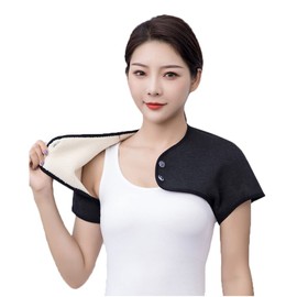 Winter Thermal Fleece Lining Shoulder Warmer Elderly Men Women Wearable Shoulder Wrap Shawl Aged Care Products Coldproof Scapulohumeral Periarthritis Shoulder Cover Protector Shrug