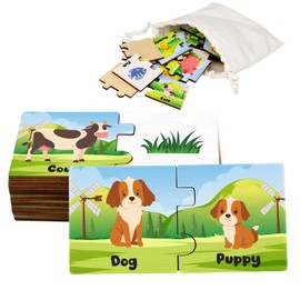 KidSweeties Puzzles, Learning Toys, Jigsaw Puzzle for Toddler, Matching Games for Toddlers 3-5, Preschool Learning Activities, Kindergarten Classroom Must Haves, Homeschool Supplies (Farm)