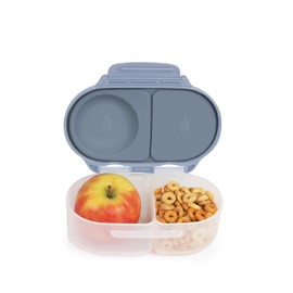 b.box Snack Box for Kids & Toddlers: 2 Compartment Snack Containers, Mini Bento Box, Lunch Box. Leak Proof, BPA free, Dishwasher safe. School Supplies. Ages 4 months+ (Chill Out, 12oz capacity)