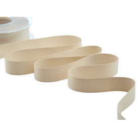 Furlanis - Nastro Decorativo Gros Grain, Nastro Canetè, Tessuto Italiano - Beige, 20 mm x 20 m
