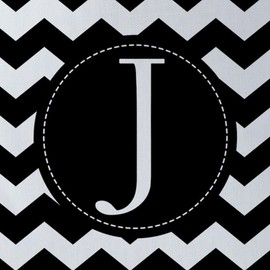 CafePress Chevron Monogram Letter J Zigzag 18"x18" Reusable Grocery Shopping Sling Tote Bag