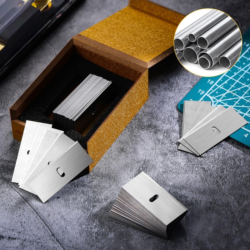 Leriton 100 Pcs Replacement Mat Blades Stainless Steel Mat Cutter