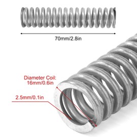 GUNGY Compression Spring Stainless Steel Spring Compression Springs 70 mm Wire Diameter 2.5 mm Outer Diameter 16 mm Length 70 mm Maximum Spring Force 21 kg Pack of 4