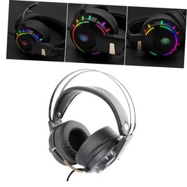 TEHAUX USB Gaming Headset with RGB Lighting Wired Over Ear Headphones with High Sensitivity Microphone Comfortable Design for Gaming and Online Communication for Console Gamers