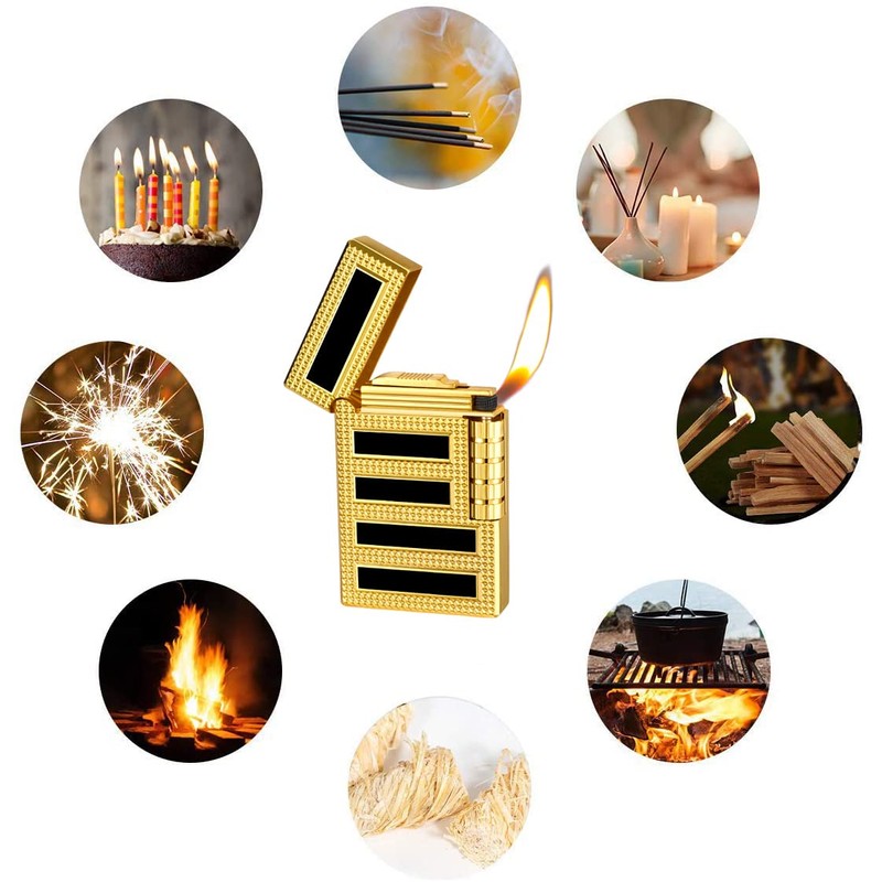 Cigar Lighters Soft Flame Lighter Retro Grinding Wheel Traditional Butane