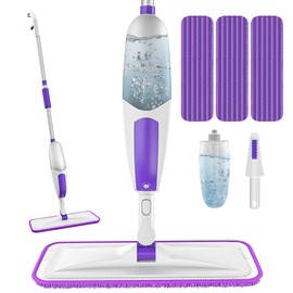 Microfiber Spray Mops for Floor Cleaning - SEVENMAX Dry Wet Floor Mop with Sprayer 3 Washable Pads fit Swiffer Powermop for Hardwood Laminate Tile Wood Vinyl Ceramic Home Kitchen Cleaning