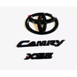 Unbranded 3PS 2015-2017 TOYOTA CAMRY XSE Gloss Black EMBLEM OVERLAY KIT