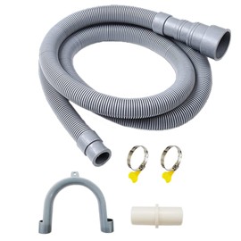 Washing Machine Drain Hose Dishwasher Drain Hose Extension Kits Discharge Hose with 1 x Extension Adapter 2 x Hose Clips 1 x U-Bend Hose Holder (2 Meters)