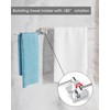 WZRUA Swivel Towel Rail, 180° Rotate Towel Rack Square Base,Stainless
