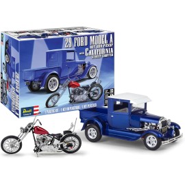 DCD Level 5 Revell 1/25 Scale Model Kit 1929 Ford Model Hot Rod Pickup Truck California Street Chopper Motorcycle Model Building