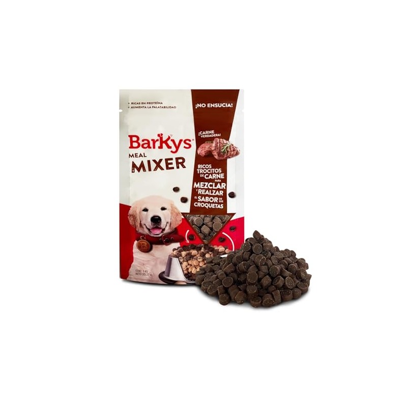 BARKYS Mixers 1 Kg/Trocitos de Carne para Mezclar con croquetas