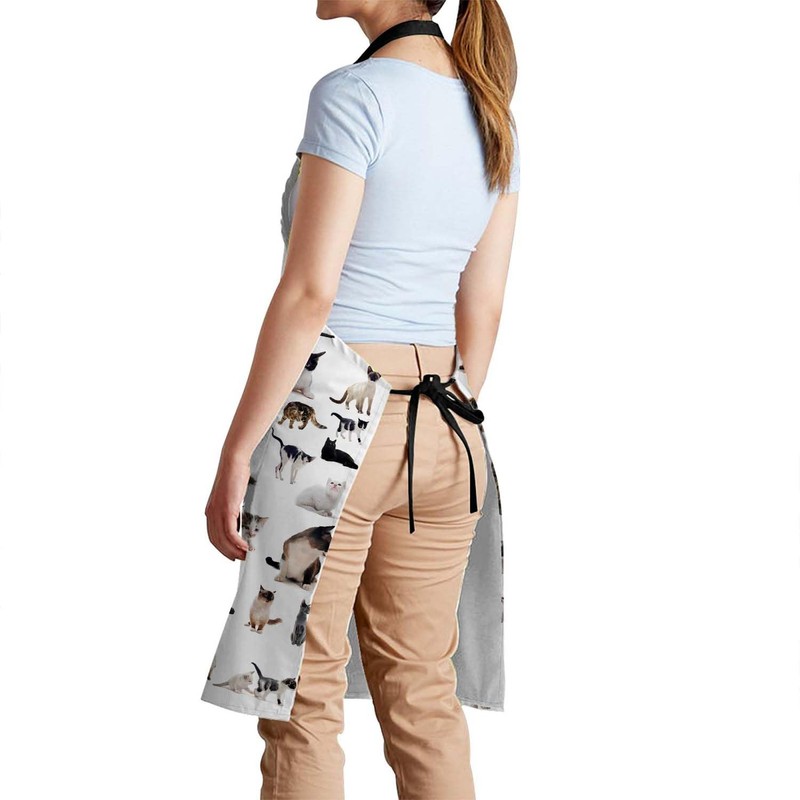 Smooffly Cats Apron Unisex Adjustable Bib Apron, Cooking Kitchen Chef