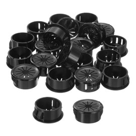 uxcell 20Pcs Cable Grommets, Snap Bushing Grommet for Holes with 0.87"(22mm) Mounting, Round Nylon Snap in Cable Desk Grommet for Cables and Cords Management, Black